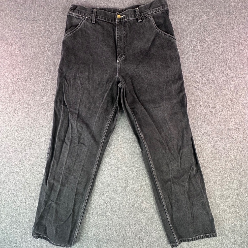 Carhartt Pants Mens 33x32 Simple Pant Black Denim Work In Progress WIP Excellent